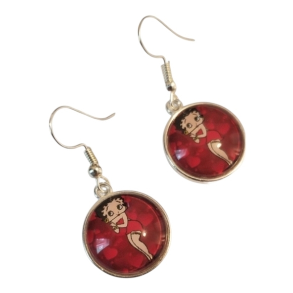 Handcrafted Betty Boop Earrings - Picture 2 of 4